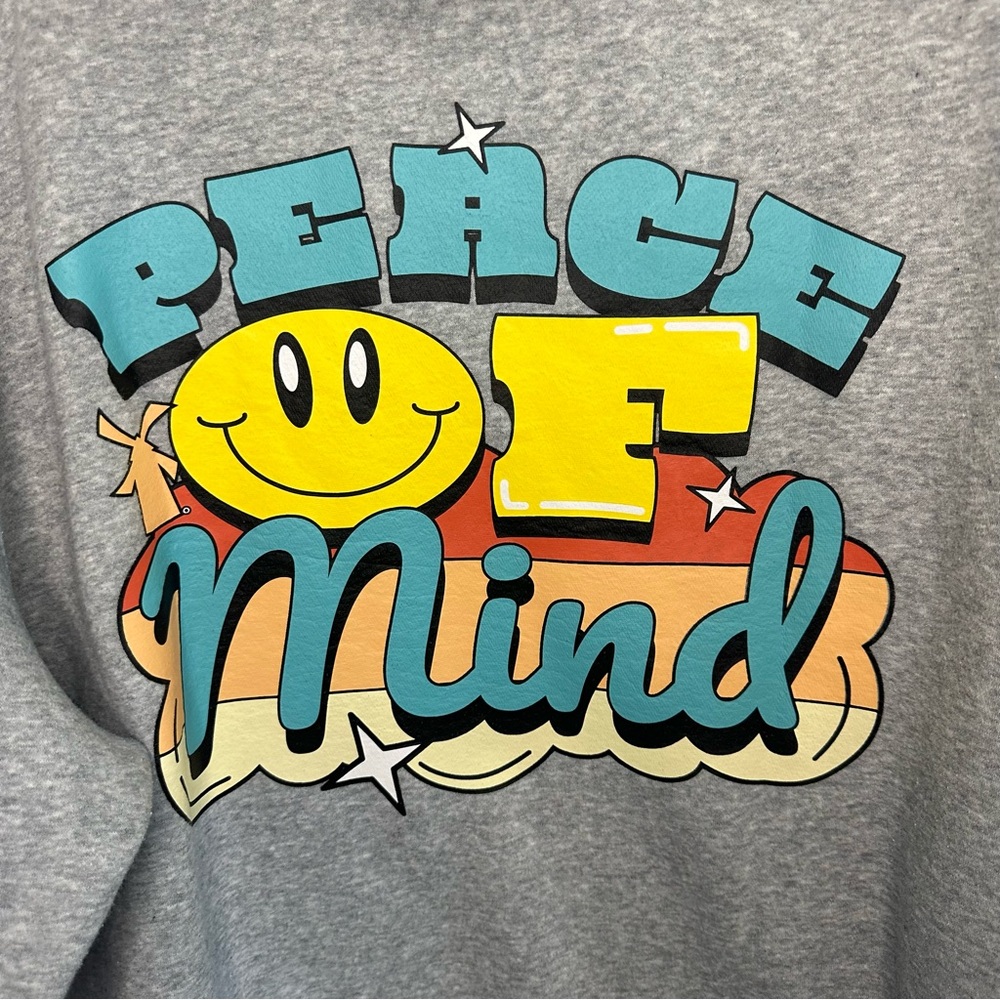 Dutch Bros Oversized XL Gray Hoodie “Peace of Mind” RARE 1992 Cozy+Cute!